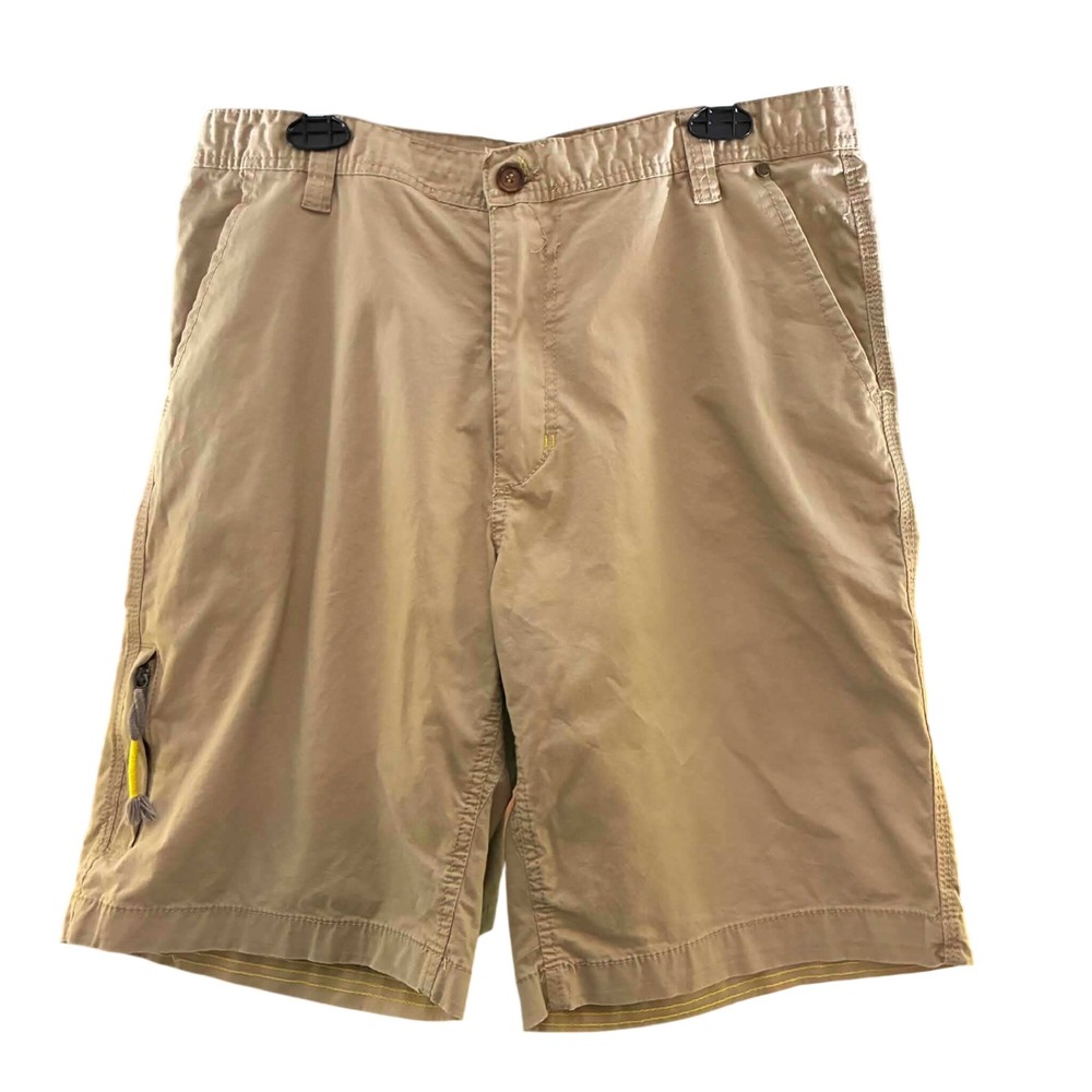 Free Planet Cargo Shorts Mens 36 Tan Khaki Stretch Chino Utility Outdoor
